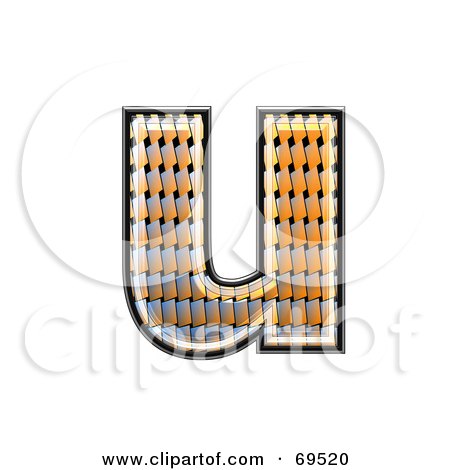 Royalty-Free (RF) Clipart Illustration of a Patterned Symbol; Lowercase u by chrisroll