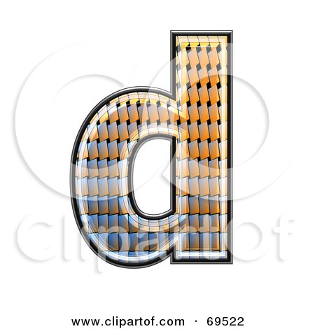 Royalty-Free (RF) Clipart Illustration of a Patterned Symbol; Lowercase d by chrisroll