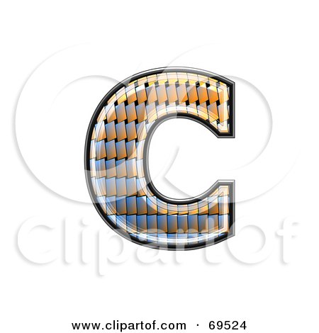 Royalty-Free (RF) Clipart Illustration of a Patterned Symbol; Lowercase c by chrisroll