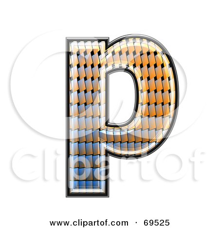 Royalty-Free (RF) Clipart Illustration of a Patterned Symbol; Lowercase p by chrisroll