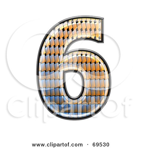 Royalty-Free (RF) Clipart Illustration of a Patterned Symbol; Number 6 by chrisroll
