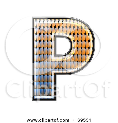 Royalty-Free (RF) Clipart Illustration of a Patterned Symbol; Capital P by chrisroll
