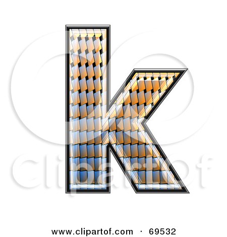 Royalty-Free (RF) Clipart Illustration of a Patterned Symbol; Lowercase k by chrisroll