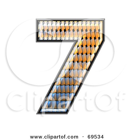 Royalty-Free (RF) Clipart Illustration of a Patterned Symbol; Number 7 by chrisroll