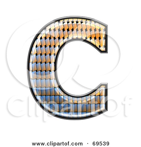 Royalty-Free (RF) Clipart Illustration of a Patterned Symbol; Capital C by chrisroll
