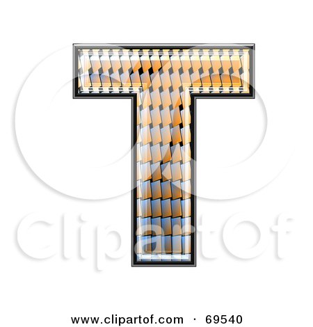 Royalty-Free (RF) Clipart Illustration of a Patterned Symbol; Capital T by chrisroll