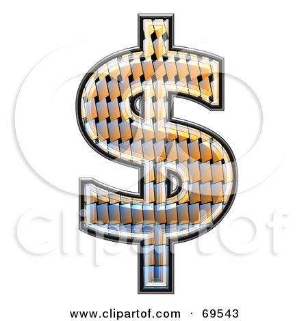 Royalty-Free (RF) Clipart Illustration of a Patterned Symbol; Dollar by chrisroll