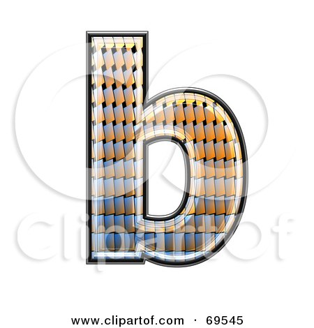 Royalty-Free (RF) Clipart Illustration of a Patterned Symbol; Lowercase b by chrisroll