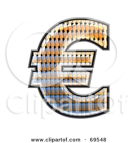 Royalty-Free (RF) Clipart Illustration of a Patterned Symbol; Euro by chrisroll