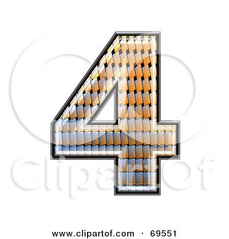 Royalty-Free (RF) Clipart Illustration of a Patterned Symbol; Number 4 by chrisroll