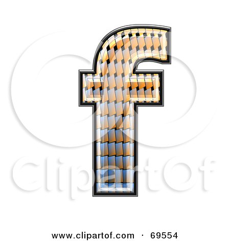 Royalty-Free (RF) Clipart Illustration of a Patterned Symbol; Lowercase f by chrisroll