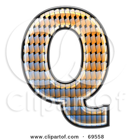 Royalty-Free (RF) Clipart Illustration of a Patterned Symbol; Capital Q by chrisroll