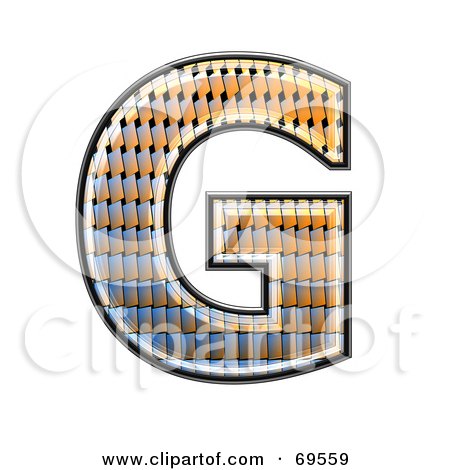 Royalty-Free (RF) Clipart Illustration of a Patterned Symbol; Capital G by chrisroll