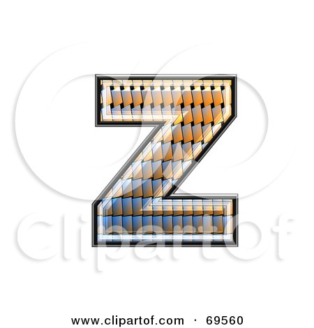 Royalty-Free (RF) Clipart Illustration of a Patterned Symbol; Lowercase z by chrisroll