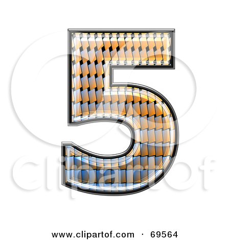 Royalty-Free (RF) Clipart Illustration of a Patterned Symbol; Number 5 by chrisroll