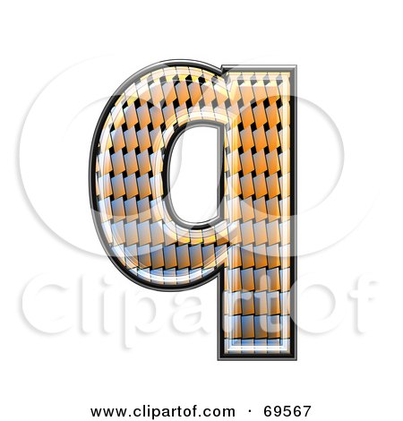 Royalty-Free (RF) Clipart Illustration of a Patterned Symbol; Lowercase q by chrisroll
