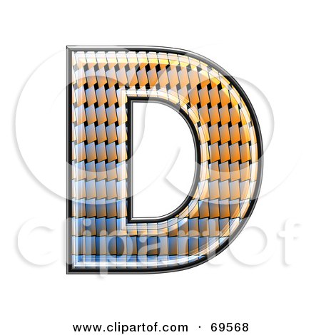 Royalty-Free (RF) Clipart Illustration of a Patterned Symbol; Capital D by chrisroll
