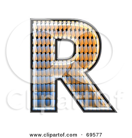 Royalty-Free (RF) Clipart Illustration of a Patterned Symbol; Capital R by chrisroll