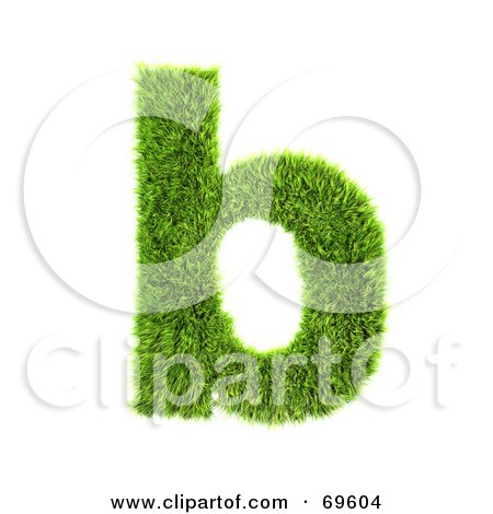 Royalty-Free (RF) Clipart Illustration of a Grassy 3d Green Symbol; Letter B by chrisroll