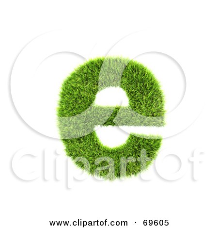 Royalty-Free (RF) Clipart Illustration of a Grassy 3d Green Symbol; Letter E by chrisroll