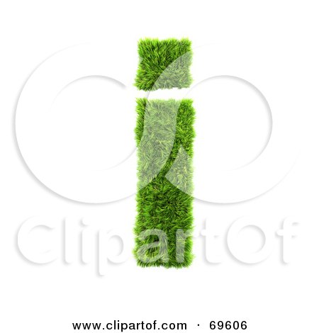 Royalty-Free (RF) Clipart Illustration of a Grassy 3d Green Symbol; Letter I by chrisroll