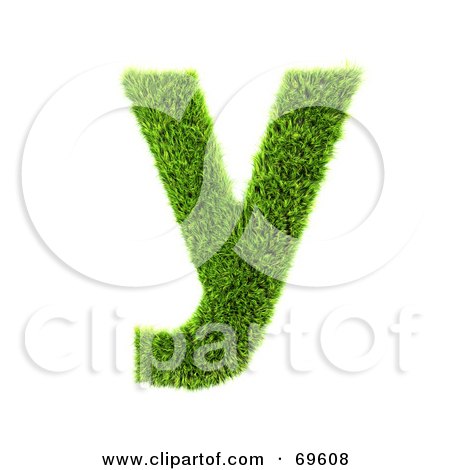 Royalty-Free (RF) Clipart Illustration of a Grassy 3d Green Symbol; Letter Y by chrisroll
