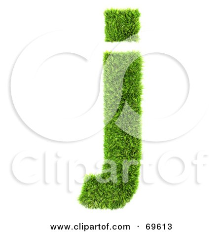 Royalty-Free (RF) Clipart Illustration of a Grassy 3d Green Symbol; Letter J by chrisroll