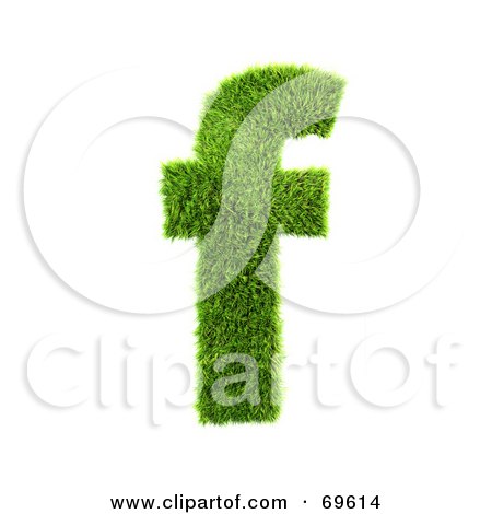 Royalty-Free (RF) Clipart Illustration of a Grassy 3d Green Symbol; Letter F by chrisroll