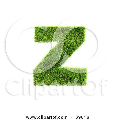 Royalty-Free (RF) Clipart Illustration of a Grassy 3d Green Symbol; Letter Z by chrisroll