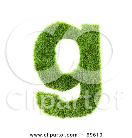 Royalty-Free (RF) Clipart Illustration of a Grassy 3d Green Symbol; Letter G by chrisroll