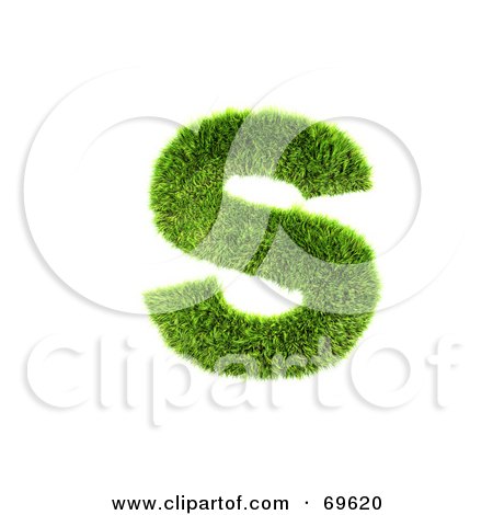 Royalty-Free (RF) Clipart Illustration of a Grassy 3d Green Symbol; Letter S by chrisroll