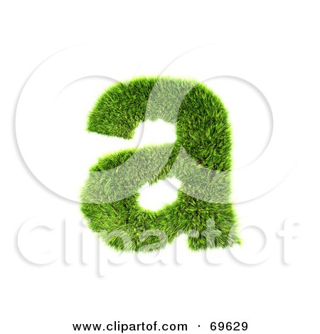 Royalty-Free (RF) Clipart Illustration of a Grassy 3d Green Symbol; Letter A by chrisroll