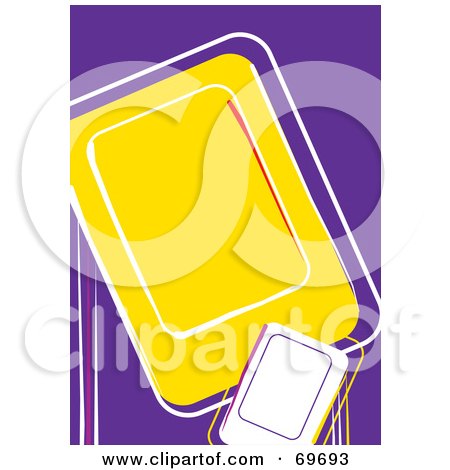 Royalty-Free (RF) Clipart Illustration of a Purple Background And White Borders Around Yellow And White Text Spaces by MilsiArt