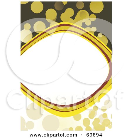 Royalty-Free (RF) Clipart Illustration of a Beige, Yellow And Green Background Around A Text Box by MilsiArt