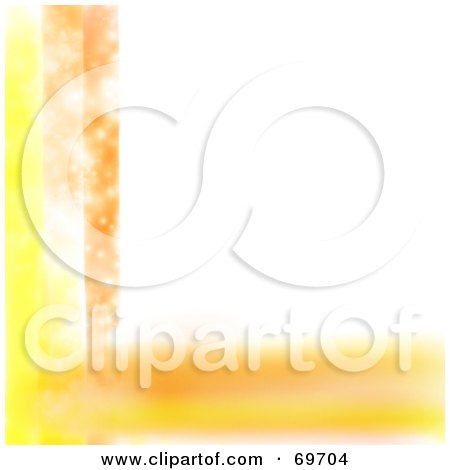 Royalty-Free (RF) Clipart Illustration of a White Background Bordered With Orange And Yellow Strokes by MilsiArt