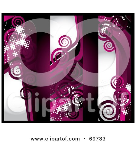 Royalty-Free (RF) Clipart Illustration of a Digital Collage Of Dark Swirl Grunge Banners - Version 2 by MilsiArt