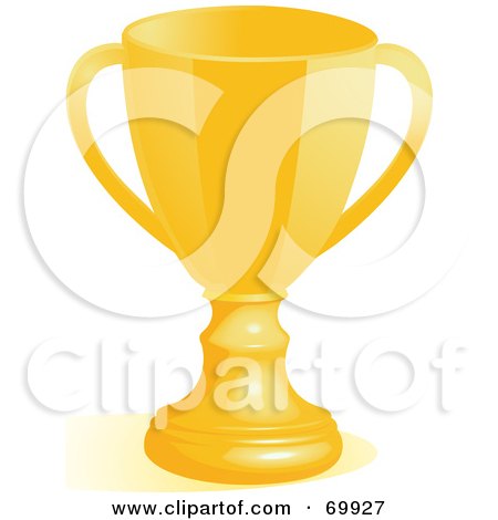 Royalty-Free (RF) Clipart Illustration of a 3d Gold Trophy Cup On White by elaineitalia
