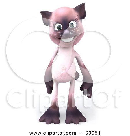 3d Pink Kitty Character Standing and Facing Front Posters, Art Prints by -  Interior Wall Decor #69951