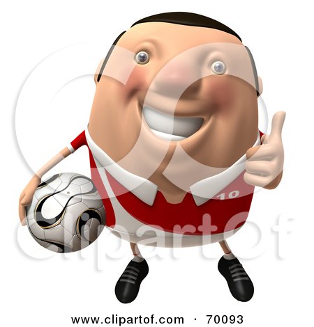 3d Chubby Soccer Steve Carrying A Ball And Giving The Thumbs Up - Pose 1 Posters, Art Prints