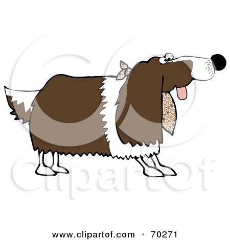 Royalty-Free (RF) Clipart Illustration of a Springer Spaniel Dog Wearing A Cloth Around His Neck by djart
