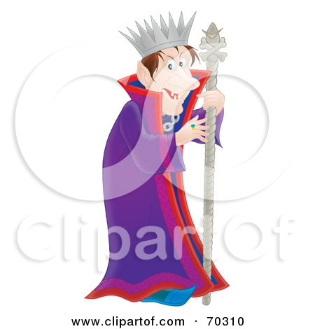 Royalty-Free (RF) Clipart Illustration of an Evil Airbrushed Creepy King by Alex Bannykh
