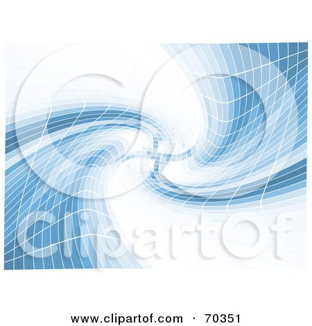 Royalty-Free (RF) Clipart Illustration of a Blue And White Abstract Tile Swirl Background by KJ Pargeter