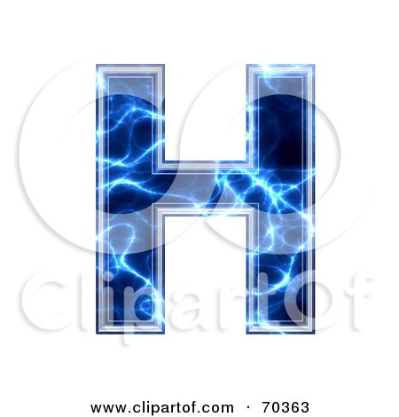 Royalty-Free (RF) Clipart Illustration of a Blue Electric Symbol; Capital H by chrisroll
