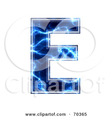 Royalty-Free (RF) Clipart Illustration of a Blue Electric Symbol; Capital E by chrisroll