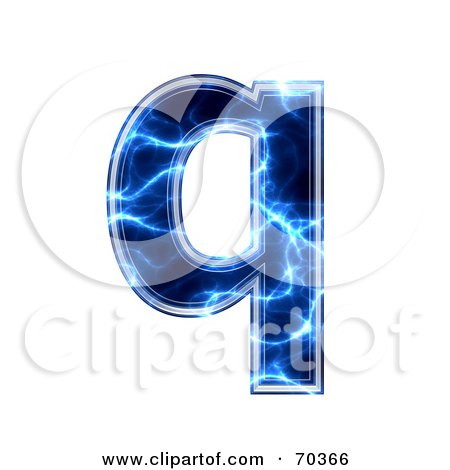 Royalty-Free (RF) Clipart Illustration of a Blue Electric Symbol; Lowercase q by chrisroll
