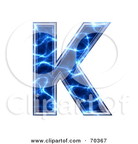 Royalty-Free (RF) Clipart Illustration of a Blue Electric Symbol; Capital K by chrisroll