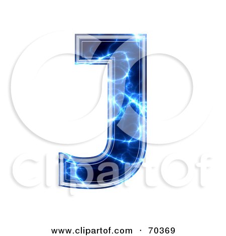 Royalty-Free (RF) Clipart Illustration of a Blue Electric Symbol; Capital J by chrisroll