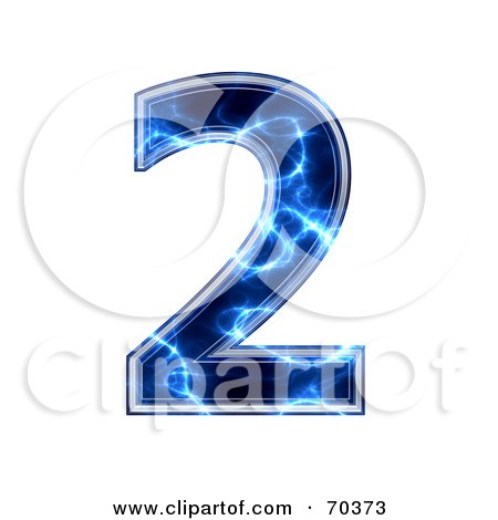 Royalty-Free (RF) Clipart Illustration of a Blue Electric Symbol; Number 2 by chrisroll