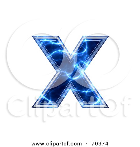 Royalty-Free (RF) Clipart Illustration of a Blue Electric Symbol; Lowercase x by chrisroll