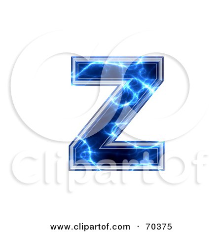 Royalty-Free (RF) Clipart Illustration of a Blue Electric Symbol; Lowercase z by chrisroll